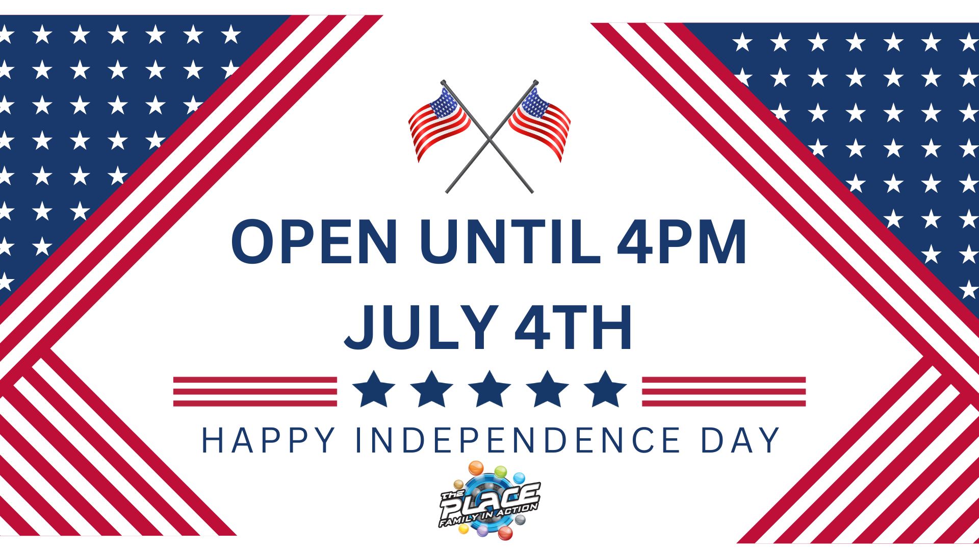 Red White Blue Modern 4th Of July Banner (Presentation)